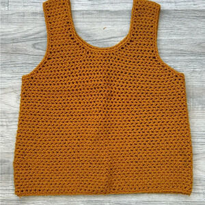 Crocheted golden tank top size unknown see measurements